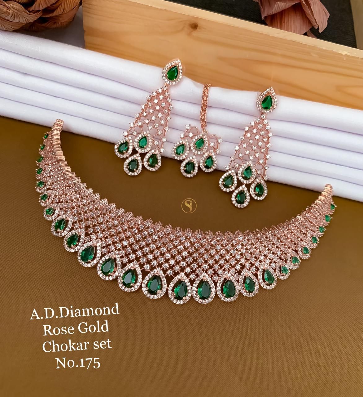 3 Designer AD Diamond Designer Chokar Set Wholesale Price In Surat
